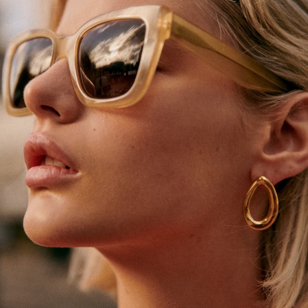 Sezane Mila Sunglasses Milky Beige - Size TU